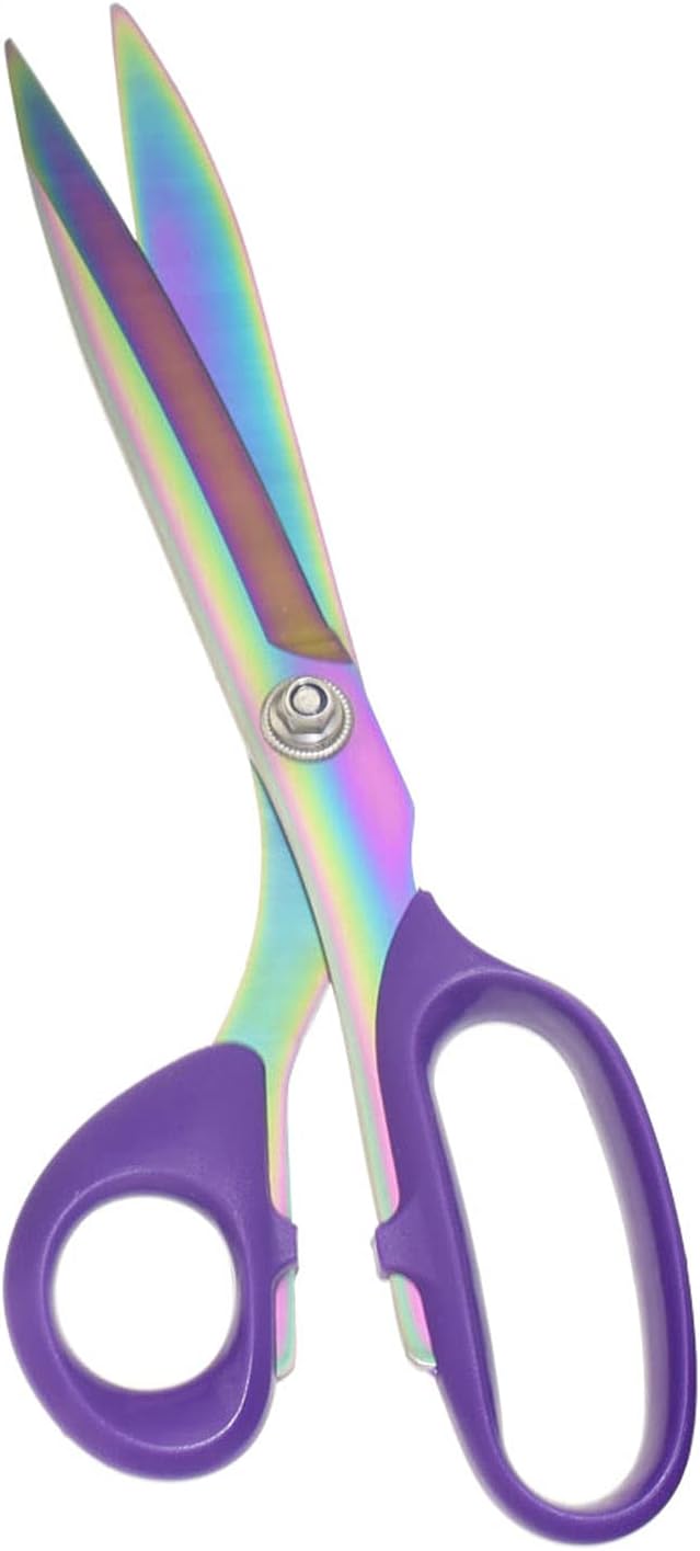 Fabric Scissors,Multi-Purpose Heavy Duty Colorful Titanium Plated Stainless Steel Sewing Scissors,Sewing Fabric Leather Dressmaking Shears Professional Crafting (10 Inch)