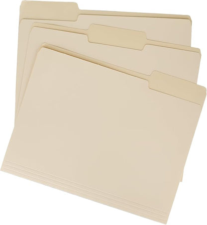 File Folder,1/3 Cut Tab,Beige Letter Size,Great for Organizing and Easy File Storage,18 Per Box