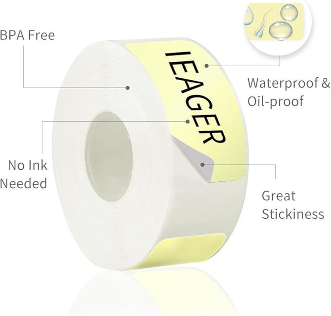 iEager Label Maker Tape, 15mm x 30mm, 3 Color Sticker Thermal Paper, Household Storage Labels, Self-Adhesive Label Tape, Set of 3