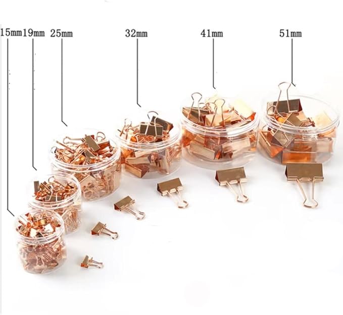Extra Large Binder Clips, 12 Pack, 2 Inch, Standard 51mm Clamps, Rose Gold, Extra Large Binder Paper Clips, Extra Large Size, Extra Large Paper Clips, Office Clips