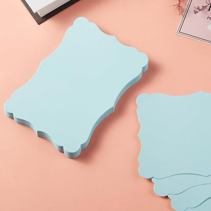 50 Pack Blank Kraft Cards Cardstock Thick Paper Brown Greeting Cards for DIY Gift Card Menus, Baby Shower and Wedding Invitations (Light Blue, 5x7IN)