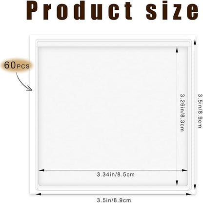 60 Pack Self Adhesive Label Holder, Clear Label Pockets Index Card Pockets Card Holder Shelf Label Holder for Organizing and Protecting (3.5 x 3.5 inches)