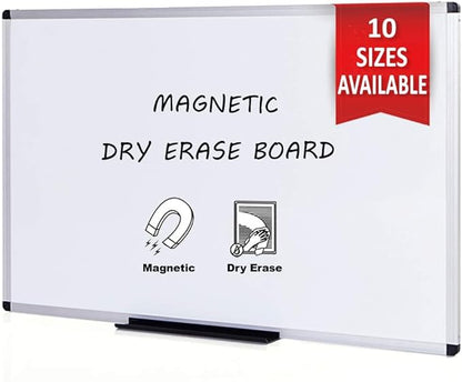 VIZ-PRO Magnetic Whiteboard/Dry Erase Board, 48 X 48 Inches, Silver Aluminium Frame