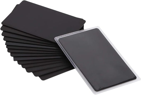 Thick Black Aluminum Metal Business Cards Anodized Aluminum 86 X 54 X 0.8mm 15 pcs Include Protector Sleeves(Frosted)