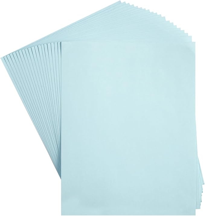 Wishop 20 Sheets Colored Thick Paper Cardstock Blank for DIY Crafts Cards Making, Invitations, Scrapbook Supplies (Light Blue, 8.5 x 11 inches)