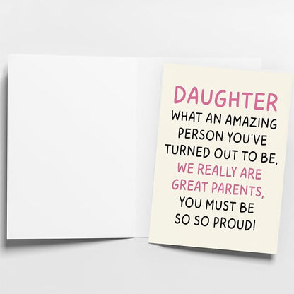Daughter Birthday Card | Birthday Card for Daughter | Birthday Card Daughter | Daughter Birthday Card from Mom & Dad & Parents | Funny & Happy Birthday Card & Gifts for Adult Daughter