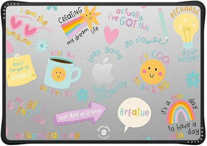 CASETiFY Impact MacBook Air 15" (2023/2024) Case [Enhanced Protective Corner Design/Ventilation Cutouts/Anti-Slip Grip] - Keep Growing - Clear Black