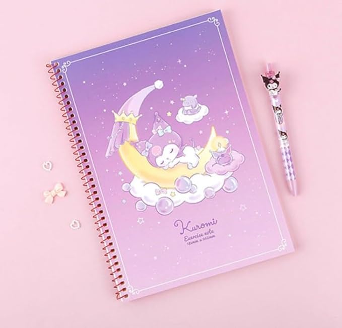 Cute Unruled Blank Spiral Notebook, About 60 Sheets, 7.3 x 10.3 Inches, About 60 Sheets (Violet)