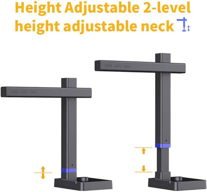 CZUR Shine800-A3-Pro Professional Height Adjustable USB Document Camera, A3&A4 Document Scanner with OCR Function for MacOS and Windows