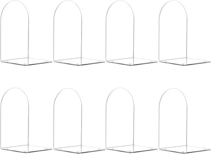 Book Ends for Shelves 8pcs Clear Acrylic Bookends for Heavy Books Organizer Book Stopper to Hold Books for Home Office School and Desktop Decoration(Circular Arc)