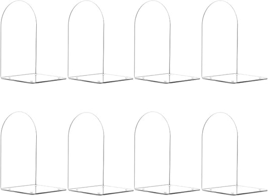 Book Ends for Shelves 8pcs Clear Acrylic Bookends for Heavy Books Organizer Book Stopper to Hold Books for Home Office School and Desktop Decoration(Circular Arc)