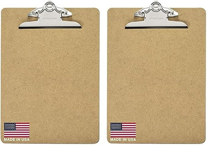 Officemate Recycled Wood Clipboard, 6 Inch Clip, 2 Pack Clipboard, Letter Size (9 x 12.5 Inches), Brown (83100)