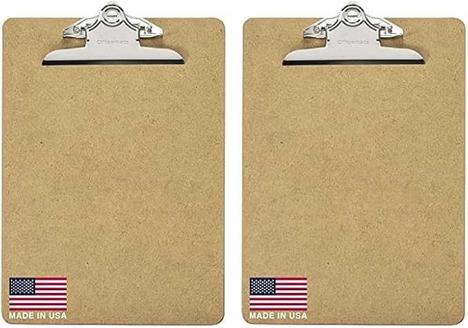 Officemate Recycled Wood Clipboard, 6 Inch Clip, 2 Pack Clipboard, Letter Size (9 x 12.5 Inches), Brown (83100)