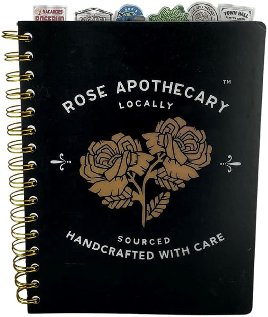 Innovative Designs Schitt’s Creek Tab Journal Notebook - Rose Apothecary, Spiral Bound, 144 Lined Pages, 8 x 7 inches