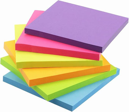 Early Buy Sticky Notes 6 Bright Color 6 Pads Self-Stick Notes 4 in x 4 in, 70 Sheets/Pad