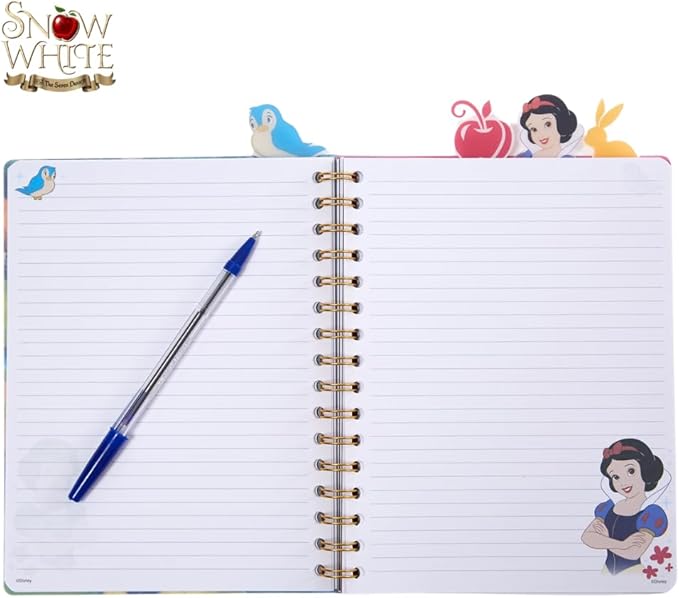 Innovative Designs Disney Snow White Tab Journal Notebook, Spiral Bound, 96 Lined Pages, 8 x 7 inches