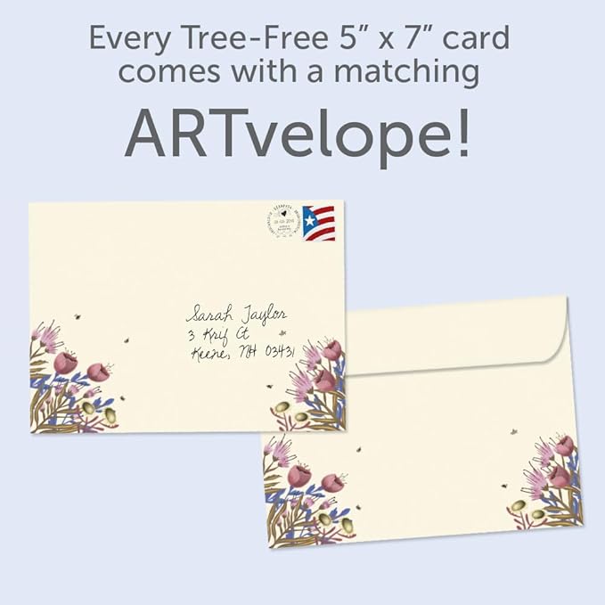 Tree-Free Greetings - Birthday Card - Artful Designs - 1 Card + Matching Envelope - Made in USA - 100% Recycled Paper - 5 x 7 - Beauty and Grace (GO65218)