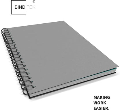 Binditek 25 Pack 12 Mil Sand-Textured Polycover - Plastic Binding Cover for Business Reports and Proposals- Lightly Textured Sand Finish - Square Corners, Un-Punched, Grey, Office Supplies