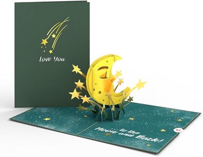 Lovepop Everyday Pop-Up Card for Her, Him, Girls, Boys - 3D Love Greeting Cards - Love You to the Moon - 5" x 7" - Blank Note Card & Envelope Included