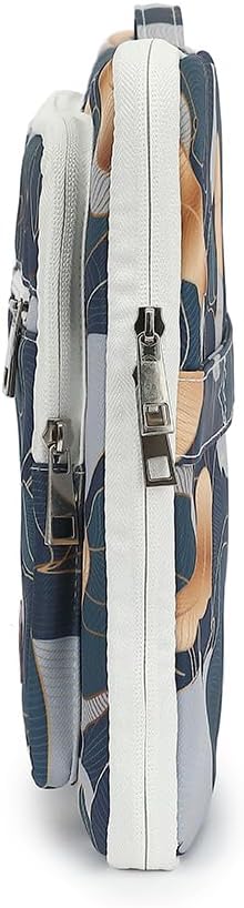 canvaslife 360° Protective Laptop Sleeve Case Bag with 4 Pockets for MacBook Pro 16 inch and 15 inch-15.6 inch Laptop (Blue leaf)