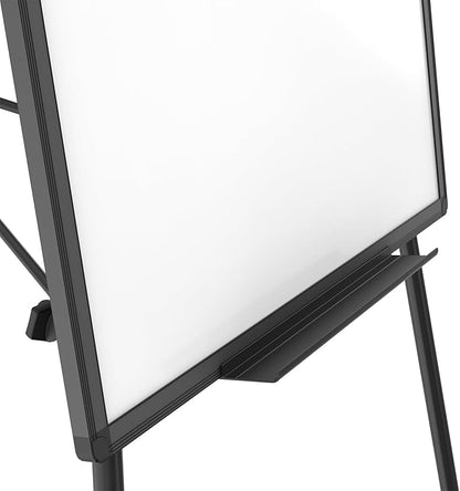 VIZ-PRO Magnetic Whiteboard Easel Black, 36 x 24 Inches, Portable Dry Erase Board Height Adjustable for School Office and Home