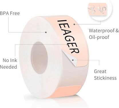 iEager Label Maker Tape, 15mm x 30mm, Pink Sticker Thermal Paper, Household Storage Labels, Self-Adhesive Label Tape, Set of 3