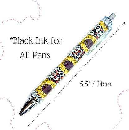 10PC Sunflower Pens Sunflowers Pen for Women Teacher Appreciation Gifts Work Office Desk Classroom Decor Supplies Stationary Set Accessories Party Favors Theme for Writing Journal Planning Notepad