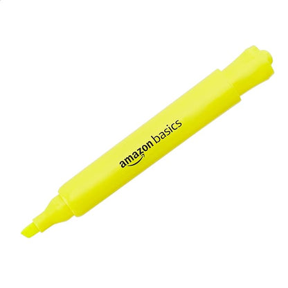 Amazon Basics Yellow Highlighters 12 Pack, Chisel Tip, Office and School Supplies