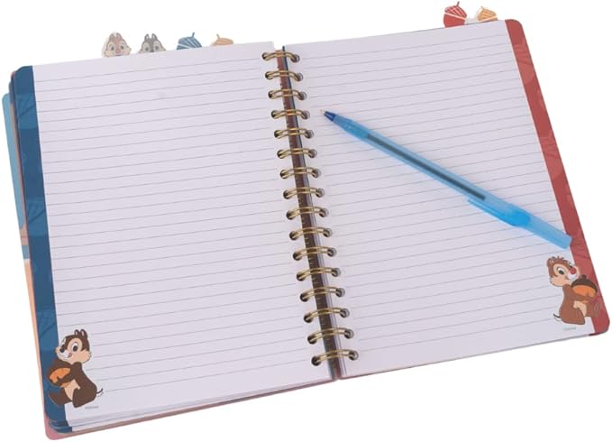 Innovative Designs Disney Chip and Dale Tab Journal Notebook, Spiral Bound, 144 Lined Pages, 8 x 7