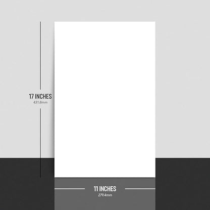 11 x 17 White Card Stock | Heavyweight 80lb Cover (216gsm) Cardstock Paper – Smooth Finish | For Arts and Crafts, Brochures, Restaurant Menus, Posters | 50 Sheets per Pack