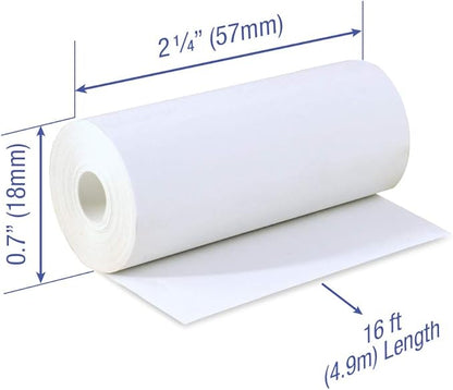 2 1/4 x 16 feet x 200 rolls CORELESS BPA Free Thermal Paper Rolls for Poynt and Pidion Thermal Receipt Printers. 18mm diameter