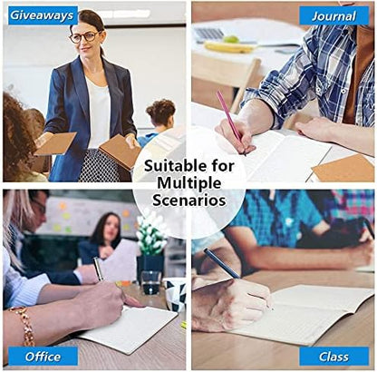 feela 15 Pack A5 Kraft Notebooks, 60 Lined Blank Pages Travel Journal Bulk, Soft Cover Notebooks for Women Girls Students, Making Plans Writing Memos Office School Supplies, 8.3 X 5.5 in