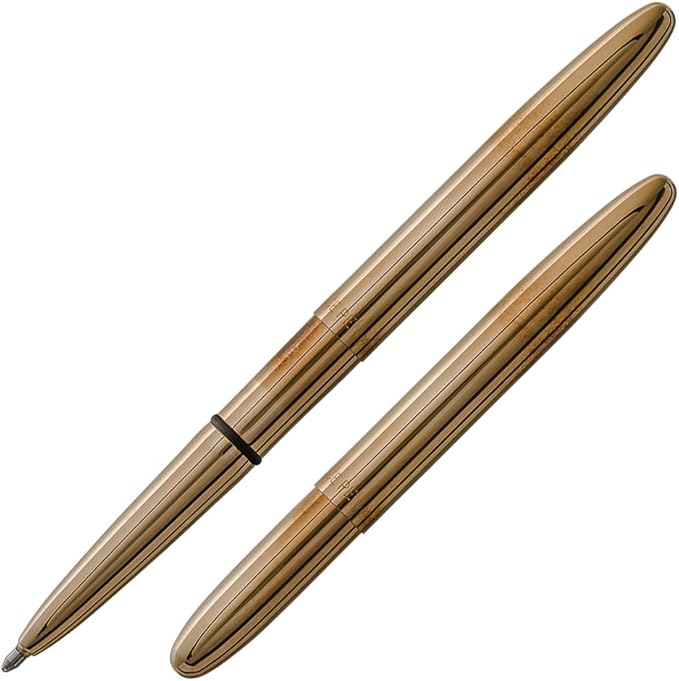 Fisher Space Pen Brass Alloy Bullet Space Pen, Ballpoint, Polished Brass, Black Ink, Gift Box
