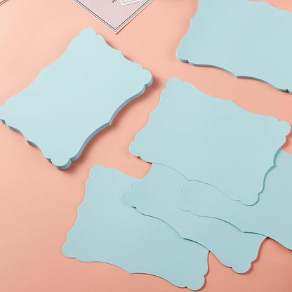 50 Pack Blank Kraft Cards Cardstock Thick Paper Brown Greeting Cards for DIY Gift Card Menus, Baby Shower and Wedding Invitations (Light Blue, 5x7IN)