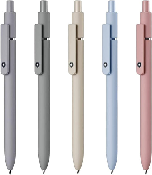 erofa 5 PCS Zennyth Gel Pens Quick Dry Fine Point Premium Retractable Rolling Ball Black Ink Smooth Writing Pens for School Office (Morandi)