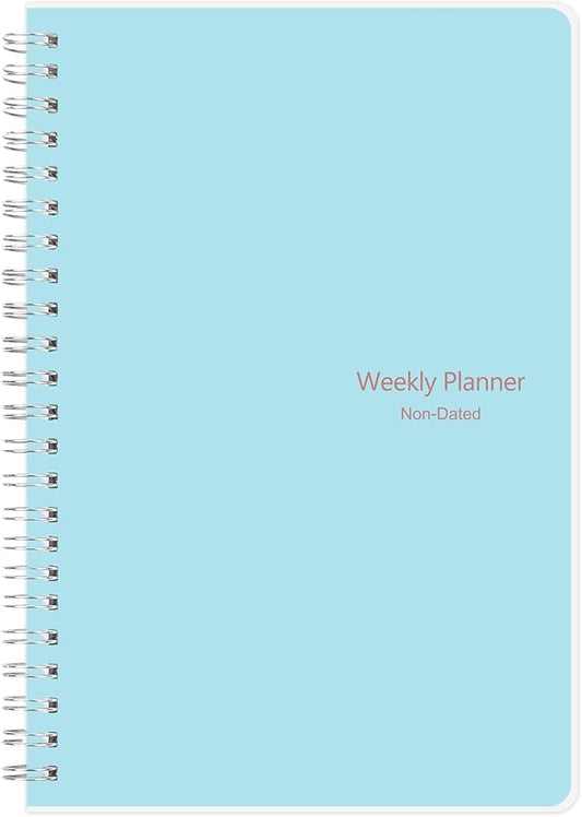 Weekly Planner with Habit Tracker Undated 52 Weeks To Do List Notebook Teacher Academic Weekly Planner Notebook for Weekly Goals Work Planner, 5.8" x 8" - Blue