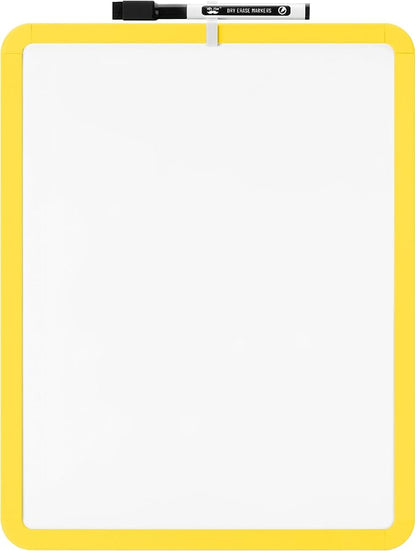 Mr. Pen Mini Dry Erase Board - Small Whiteboard for Kids & Students - 14' x 11' Black Dry Erase Marker Included - Yellow Frame