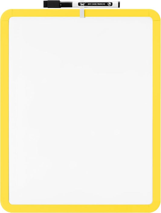 Mr. Pen Mini Dry Erase Board - Small Whiteboard for Kids & Students - 14' x 11' Black Dry Erase Marker Included - Yellow Frame