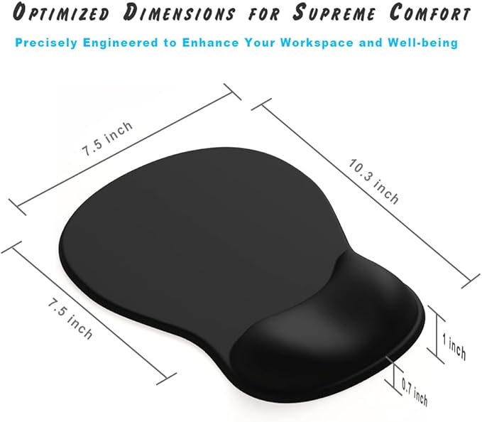 ErgoComfort Gel Wrist Rest Mouse Pad-Ergonomic Office Mousepad with Wrist Support-Non-Slip, Design Desk Accessories Mat for Home&Game Decor (06Amethyst Shade)