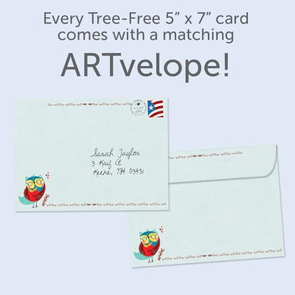 Tree-Free Greetings Teacher Appreciation Cards - Artful Designs - 2 Cards + Matching Envelopes - Made in USA - 100% Recycled Paper - 5"x7" - Heartfelt, For Teacher, Teacher Definition (GT64434)