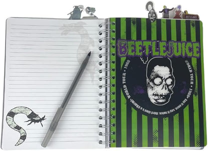 Innovative Designs Beetlejuice Tab Journal Notebook, Spiral Bound, 144 Lined Pages, 8 x 7 inche