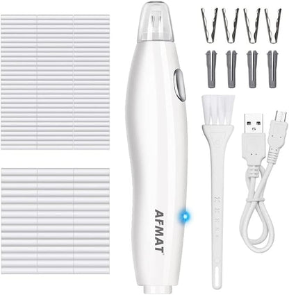 AFMAT Electric Eraser for Artists, 140 Eraser Refills, Rechargeable Electric Eraser for Drawing, Artist Eraser Rechargeable for Drafting, Painting, Sketching, Architectural Plans, Detailer Tool-White