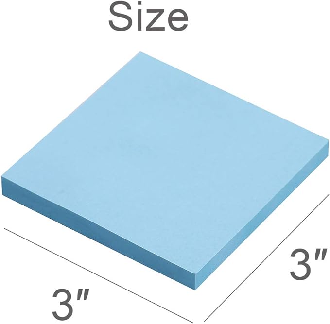 (24 Pack) Sticky Notes 3x3 in Pastel Post Stickies Super Sticking Power Memo Pads, Strong Adhesive, 74 Sheets/pad