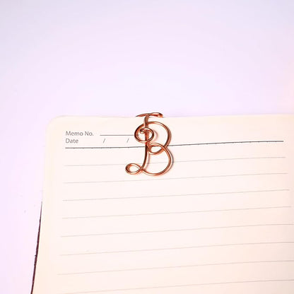 Personalized Initial Copper Bookmark, Set of 5, Handmade Copper Gift for Her, Him, Couple on Birthday, Wedding Anniversary, Alphabet Bookmark (B)