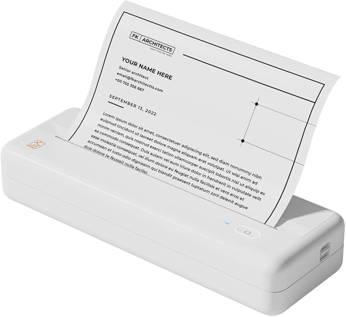 HPRT Wireless Portable Printer - Bluetooth Thermal Printer for Travel, Mobile Office, School, Home Compatible with iOS Android