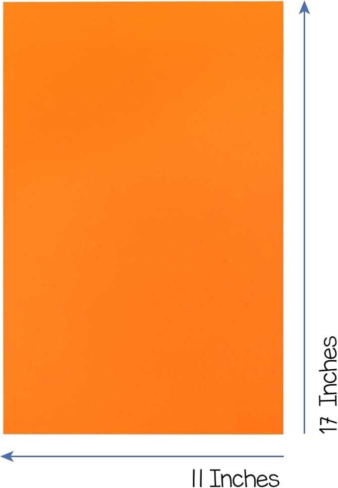 Hygloss Bright Orange Colored Paper - 24 lb, 89 GSM, Acid-Free, Fade-Resistant, 11x17-Inch Ledger Size Color Copy Paper, 90 Sheets