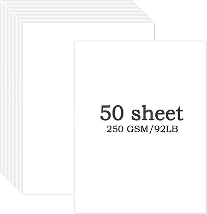 50 Sheets Thick Paper White Cardstock 5 x 7 Inch Smooth Heavy Cards Stock Printer Paper for Invitations, Menus, Wedding, DIY Cards, 250GSM Thick Paper
