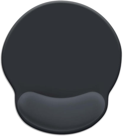 Black Mouse Pad Gel Wrist Support, Ergonomic Mouse Pad with Wrist Rest, Comfortable Computer Mouse Pads for Desk, Gaming Mousepad with Non-Slip Pain Relief PU Base, Office Desk Accessories