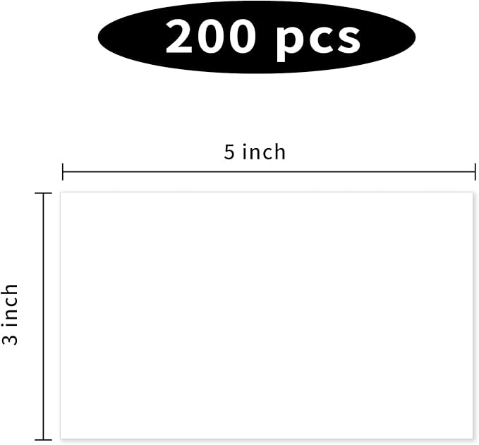 Colored Labels Stickers 3 x 5 Inch, Removable Rectangular Moving Labels, Large Color Coding Labels Moving Stickers- 250 Pack/White