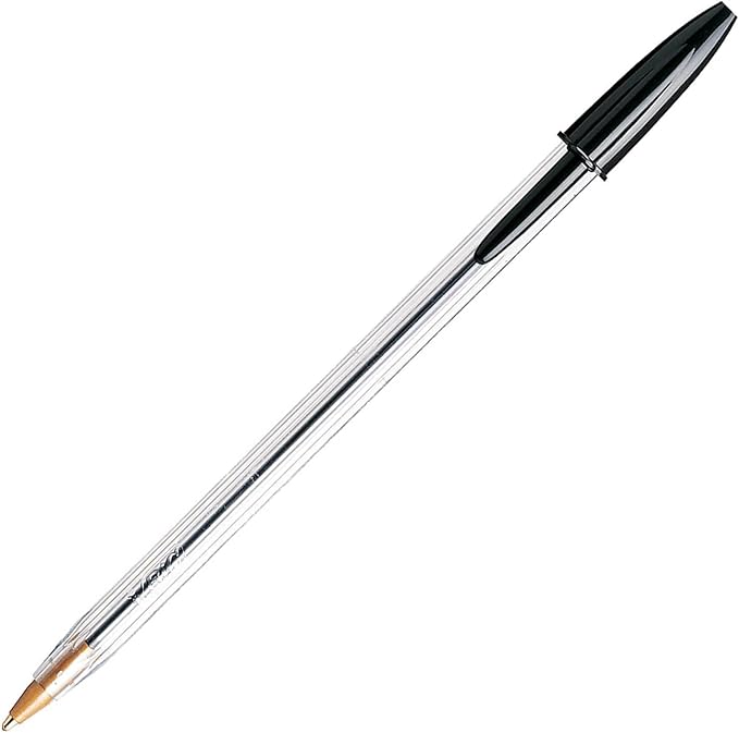 BIC Cristal Xtra Smooth Black Ballpoint Pens, Reliable Medium Point (1.0mm), 12-Count Pack
